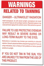 Warning Poster Tanning
